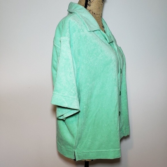 Fabletics Island Terry Boxy Button Up Size M - Picture 5 of 10